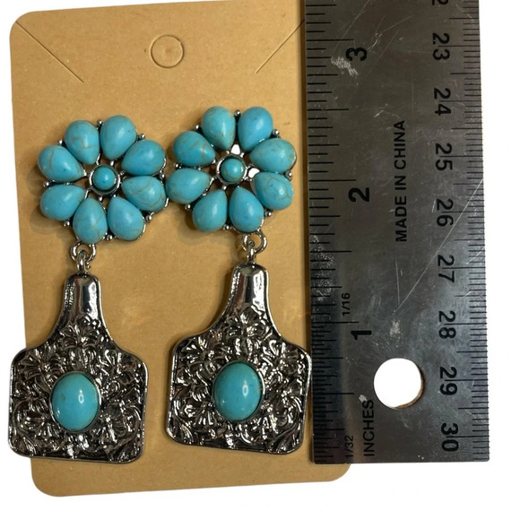 NWT 3 for $20 Silver & Turquoise Bottle Shaped Dangle Earrings “you pick 3” - Picture 5 of 5